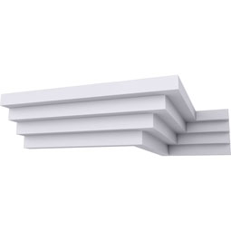 Ekena Millwork - MLD07X08X11ER - Endurathane Eris Step Crown Moulding, 7 5/8"H x 8 1/8"P x 11"F x 94 1/2"L, Factory Primed