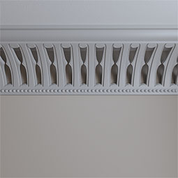 Ekena Millwork - MLD15X13X20MB - Endurathane Melbourne With Bead Crown Moulding, 15 1/2"H x 13 3/8"P x 20 5/8"F x 94 1/2"L, Factory Primed