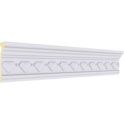 Ekena Millwork - MLD03X01X03FN - Endurathane Franklin Crown Moulding, 3 1/2"H x 1 1/8"P x 3 5/8"F x 94 1/2"L, (1 5/8" Repeat), Factory Primed