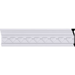 Ekena Millwork - MLD03X01X03FN - Endurathane Franklin Crown Moulding, 3 1/2"H x 1 1/8"P x 3 5/8"F x 94 1/2"L, (1 5/8" Repeat), Factory Primed
