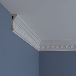 Ekena Millwork - MLD03X01X03FN - Endurathane Franklin Crown Moulding, 3 1/2"H x 1 1/8"P x 3 5/8"F x 94 1/2"L, (1 5/8" Repeat), Factory Primed