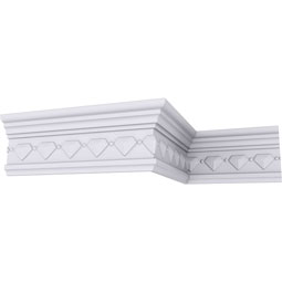 Ekena Millwork - MLD03X01X03FN - Endurathane Franklin Crown Moulding, 3 1/2"H x 1 1/8"P x 3 5/8"F x 94 1/2"L, (1 5/8" Repeat), Factory Primed