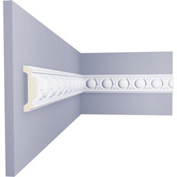 Ekena Millwork - PML02X01RA - Endurathane Raymond Egg and Dart Panel Moulding, 2"H x 5/8"P x 94 1/2"L, Factory Primed