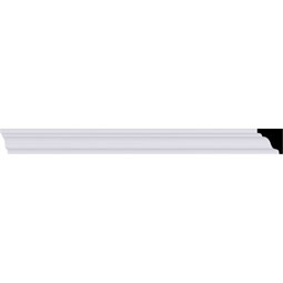 Ekena Millwork - MLD02X01X01HI - Endurathane HillsboroughTraditional Smooth Crown Moulding, 3/4"H x 3/4"P x 94 1/2"L, (1" Repeat), Factory Primed