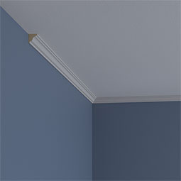 Ekena Millwork - MLD02X01X01HI - Endurathane HillsboroughTraditional Smooth Crown Moulding, 3/4"H x 3/4"P x 94 1/2"L, (1" Repeat), Factory Primed