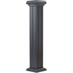 AFCO, Industries - NWLFIC - Aluminum AFCO-Rail Fluted Newel Post w/ Imperial Cap and Column Base