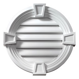 Fypon, Ltd. - FRLVMTK - Round Louver w/ Decorative Trim & Keystones, Functional