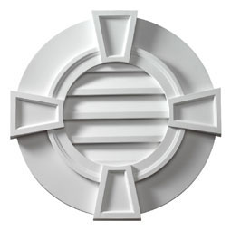 Fypon, Ltd. - FRLVTK - Round Louver w/ Flat Trim & Keystones, Functional
