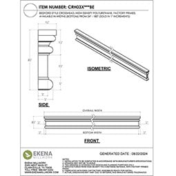 Ekena Millwork - CRH03XBE - Endurathane Bedford Crosshead, 3 1/2", Factory Primed