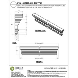 Ekena Millwork - CRH05XSE - Endurathane Seville Crosshead, 5 1/2", Factory Primed