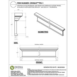 Ekena Millwork - CRH06XPN-1 - Endurathane Craftsman Crosshead, 6 1/8", Factory Primed