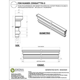 Ekena Millwork - CRH06XPN-3 - Endurathane Panel Crosshead, 5 1/2", Factory Primed