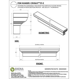 Ekena Millwork - CRH06XST-2 - Endurathane Stafford Crosshead, 5 1/2", Factory Primed