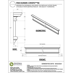 Ekena Millwork - CRH09XBE - Endurathane Bedford Crosshead, 8 5/8", Factory Primed