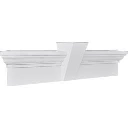 Ekena Millwork - CRH06XKF - Endurathane Traditional Crosshead w/ Flat Keystone, 6", Factory Primed