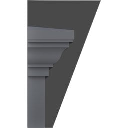 Ekena Millwork - CRH06XKF - Endurathane Traditional Crosshead w/ Flat Keystone, 6", Factory Primed