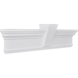 Ekena Millwork - CRH07XKF - Endurathane Traditional Crosshead with Trim, w/ Flat Keystone, 7 1/4", Factory Primed