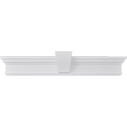 Ekena Millwork - CRH07XKF - Endurathane Traditional Crosshead with Trim, w/ Flat Keystone, 7 1/4", Factory Primed