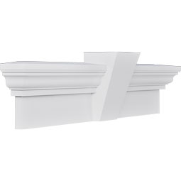 Ekena Millwork - CRH09XKF - Endurathane Traditional Crosshead w/ Flat Keystone, 9", Factory Primed