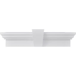 Ekena Millwork - CRH09XKF - Endurathane Traditional Crosshead w/ Flat Keystone, 9", Factory Primed