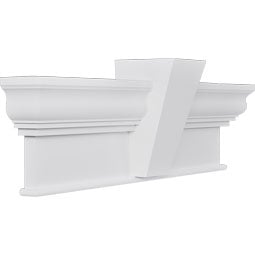 Ekena Millwork - CRH12XKF - Endurathane Craftsman Crosshead w/ Flat Keystone, 12", Factory Primed