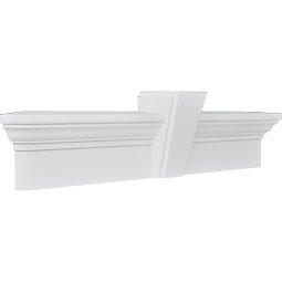 Ekena Millwork - CRH06XKA - Endurathane Traditional Crosshead w/ Deco Keystone, 6", Factory Primed