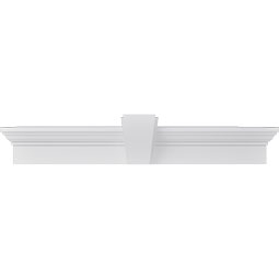 Ekena Millwork - CRH06XKA - Endurathane Traditional Crosshead w/ Deco Keystone, 6", Factory Primed