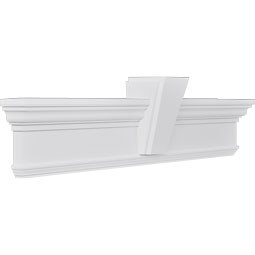 Ekena Millwork - CRH07XKA - Endurathane Traditional Crosshead with Trim, w/ Deco Keystone, 7 1/4", Factory Primed
