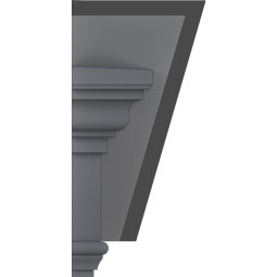 Ekena Millwork - CRH07XKA - Endurathane Traditional Crosshead with Trim, w/ Deco Keystone, 7 1/4", Factory Primed
