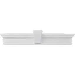 Ekena Millwork - CRH07XKA - Endurathane Traditional Crosshead with Trim, w/ Deco Keystone, 7 1/4", Factory Primed