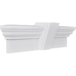 Ekena Millwork - CRH09XKA - Endurathane Traditional Crosshead w/ Deco Keystone, 9", Factory Primed