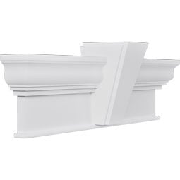 Ekena Millwork - CRH12XKA - Endurathane Craftsman Crosshead w/ Deco Keystone, 12", Factory Primed