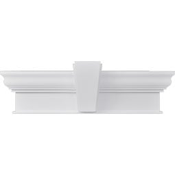 Ekena Millwork - CRH12XKA - Endurathane Craftsman Crosshead w/ Deco Keystone, 12", Factory Primed
