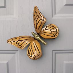 Michael Healy Designs - MH1001 - 7"W x 1 1/2"D x 7"H Michael Healy Butterfly Door Knocker, Brass and Bronze