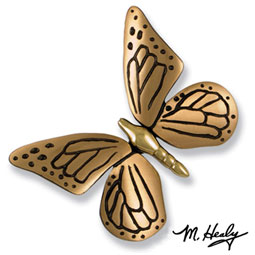 Michael Healy Designs - MH1001 - 7"W x 1 1/2"D x 7"H Michael Healy Butterfly Door Knocker, Brass and Bronze