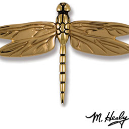 Michael Healy Designs - MH1011 - 8 1/2"W x 1 3/4"D x 6"H Michael Healy Dragonfly Door Knocker, Brass and Bronze