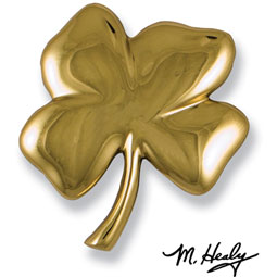 Michael Healy Designs - MH1541 - 5"W x 1 1/2"D x 5 1/4"H Michael Healy Four Leaf Clover Door Knocker, Brass