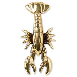 Michael Healy Designs - MH1041 - 4 1/2"W x 1 1/4"D x 8 1/2"H Michael Healy Lobster Door Knocker, Brass
