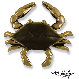 Michael Healy Designs - MH1151 - 7"W x 2 1/4"D x 6"H Michael Healy Crab Door Knocker, Brass