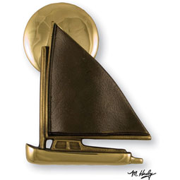 Michael Healy Designs - MH1191 - 5"W x 1 1/2"D x 6"H Michael Healy Catboat Door Knocker, Brass