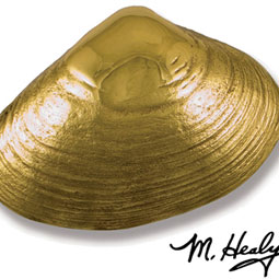 Michael Healy Designs - MH1121 - 5"W x 2 1/2"D x 7"H Michael Healy Clam (Large) Door Knocker, Brass