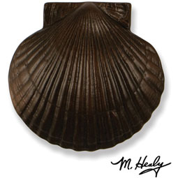 Michael Healy Designs - MH1074 - 6"W x 2"D x 6"H Michael Healy Scallop (Large) Door Knocker, Oiled Bronze