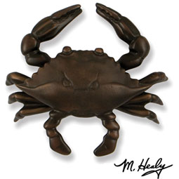 Michael Healy Designs - MH1154 - 7"W x 2 1/4"D x 6"H Michael Healy Crab Door Knocker, Oiled Bronze
