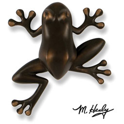 Michael Healy Designs - MH1404 - 5 1/2"W x 2"D x 6"H Michael Healy Frog Door Knocker, Oiled Bronze