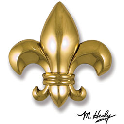 Michael Healy Designs - MH1571 - 6"W x 2"D x 6"H Michael Healy Fleur De Lys Door Knocker, Brass