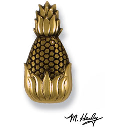 Michael Healy Designs - MHR01 - 1 3/4"W x 3 3/4"H Michael Healy Pineapple Doorbell Ringer, Brass