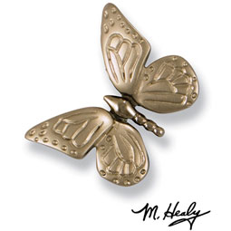 Michael Healy Designs - MHR45 - 3 3/4"W x 3 3/4"H Michael Healy Butterfly Doorbell Ringer, Nickel Silver and Chrome