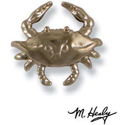 Michael Healy Designs - MHR47 - 3 1/2"W x 3"H Michael Healy Crab Doorbell Ringer, Nickel Silver and Chrome