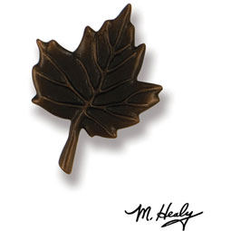 Michael Healy Designs - MHR55 - 2 3/4"W x 3 1/2"H Michael Healy Maple Leaf Doorbell Ringer, Oiled Bronze