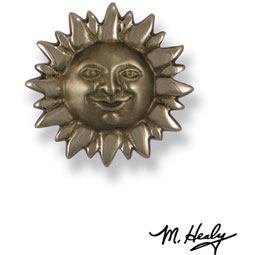 Michael Healy Designs - MHR64 - 3 1/4"W x 3 1/4"H Michael Healy Sunface Doorbell Ringer, Nickel Silver and Chrome